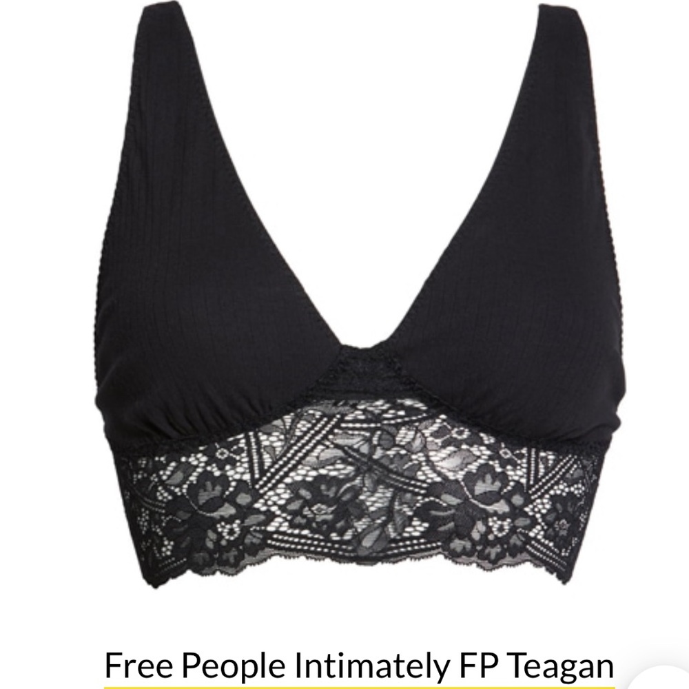 Free People Intimately Yellow Wireless Lace Trim Bralette